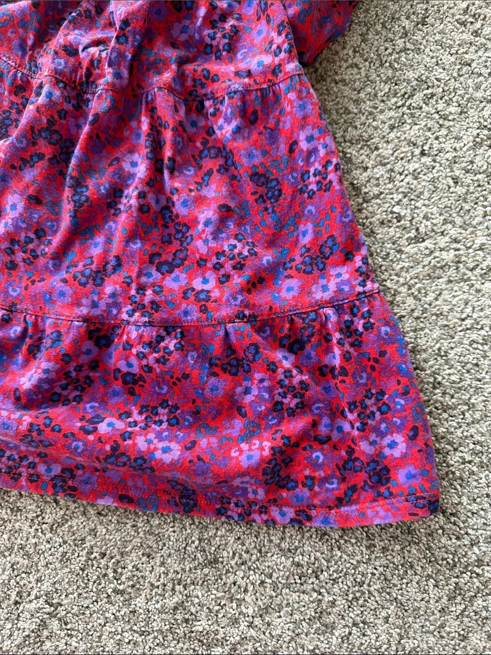 Gap 2T Girls' Magenta Floral Smocked Neck Dress